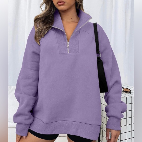 Half Zipper Oversized Sweatshirt - Picture 1 of 5